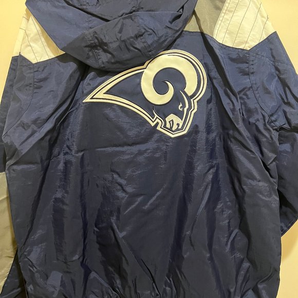 Los Angels RAMS STARTER Hooded Half Zip Pullover Jacket -Light Weight Jacket - Picture 8 of 11
